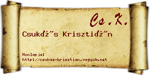Csukás Krisztián névjegykártya